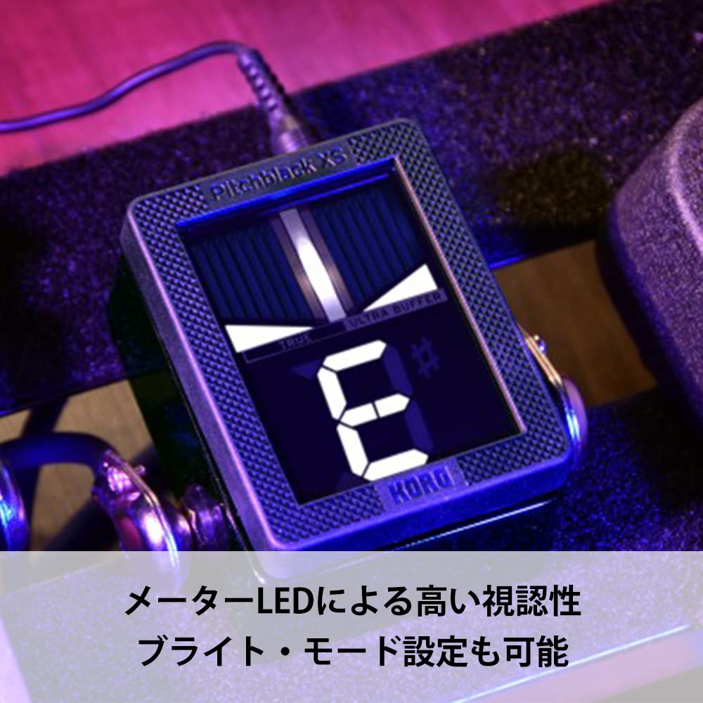 KORG Педальный тюнер Pitchblack XS с большим дисплеем Cent High Precision ULTRA BUFFER True Bypass Strobe Tuning Guitar/Bass ±0,1 PB-XS