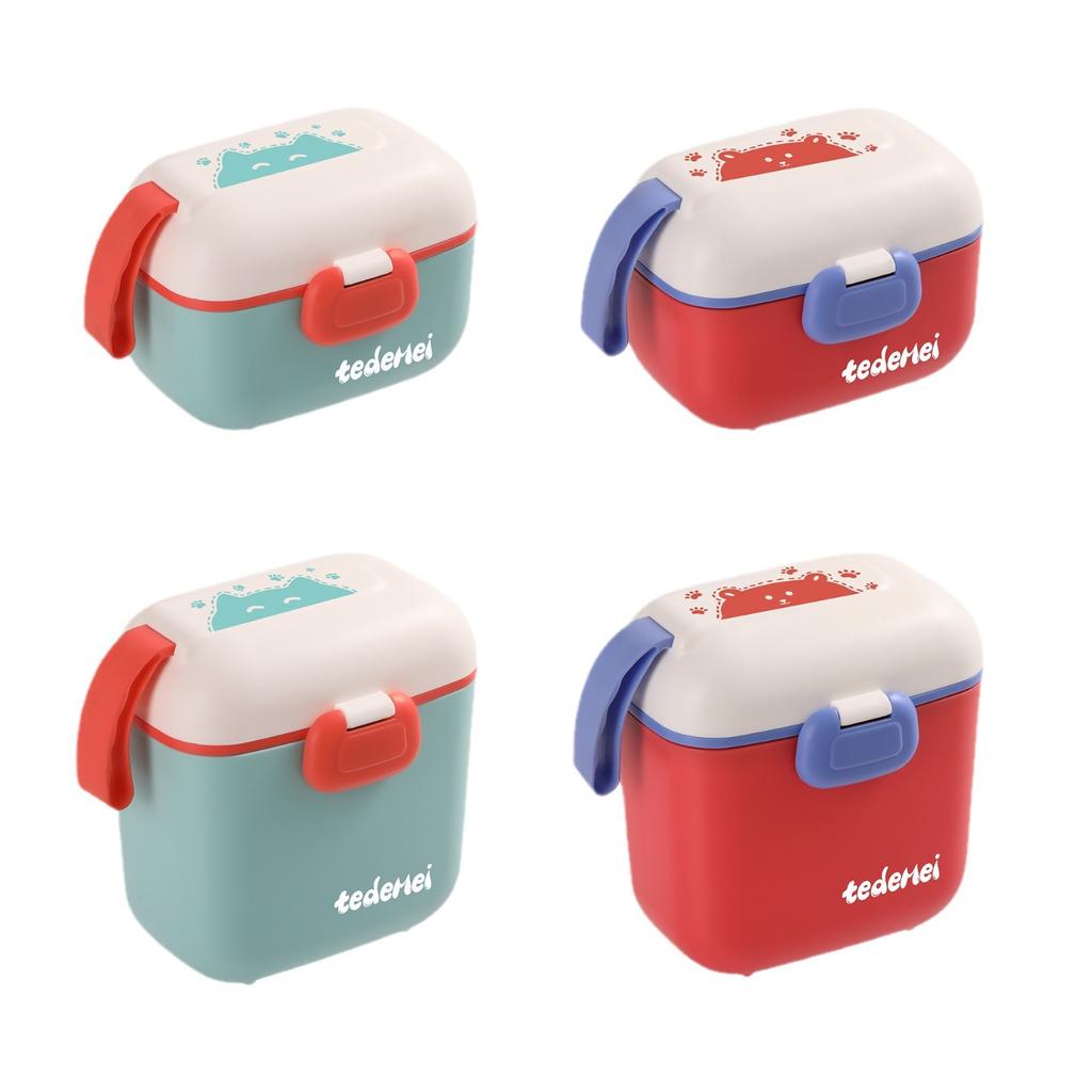 Портативный детский ланч-бокс, детский контейнер для прикорма, контейнер для сухого молока с ложкой, контейнер для хранения продуктов