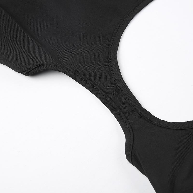 Готический Техноодежда Сексуальный Вырез Безрукавная Майка Боди Для Женщин Уличный Стиль Комбинезон Жилет Без Спины Для Женщин