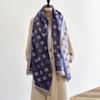 Thickened Double-Sided Imitation Cashmere Scarf Four-Leaf Clover Fashionable And Simple Dual-Purpose Large Shawl Fringed Warm Scarf Women