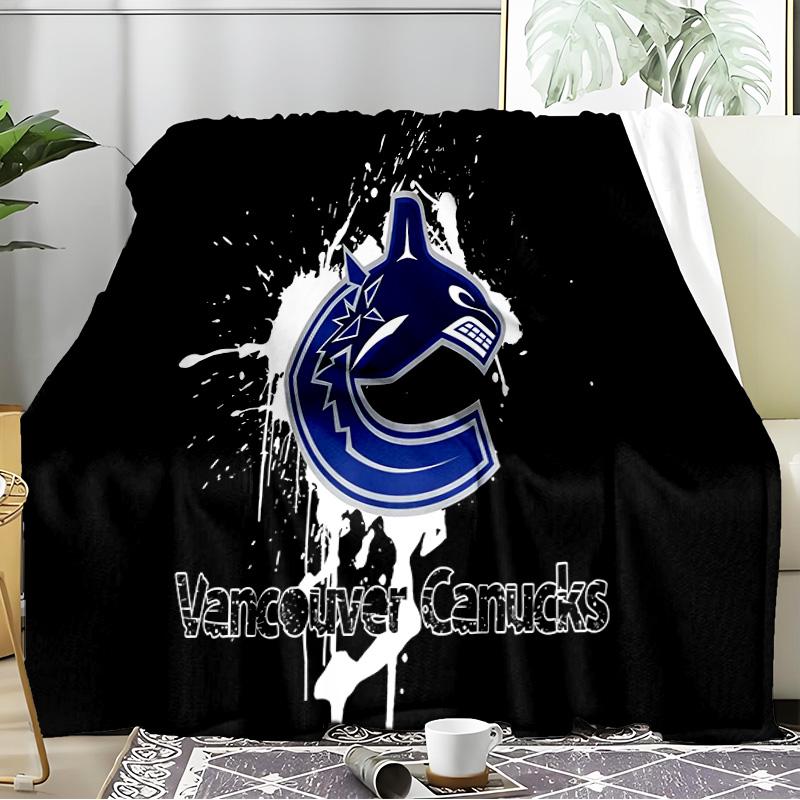 Vancouver Canucks Blanket Flannel Throw for Sofa, Travel, Camping, Livingroom, Office, Chair and Bed Soft and Warm Holiday Birthday gifts