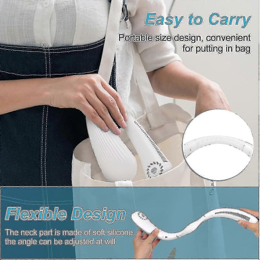 Portable Bladeless Neck Fan, Hand Free Leafless Neckband Fan, Rechargeable Wearable Personal Fan, Adjustable 3 Speeds_Dec 26s
