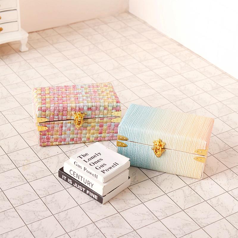 1:12 миниатюрных чемоданов для кукольного домика, винтажная кожаная багажная коробка, ящик для хранения, модель для дома, декор, игрушечный кукольный домик, аксессуары