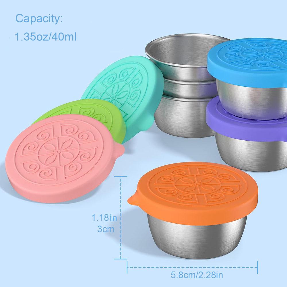 1/2 шт. многоразовая нержавеющая стальная чашка для соуса с силиконовыми крышками контейнер для приправ салатная заправка для пикника хранение еды ланч-бокс