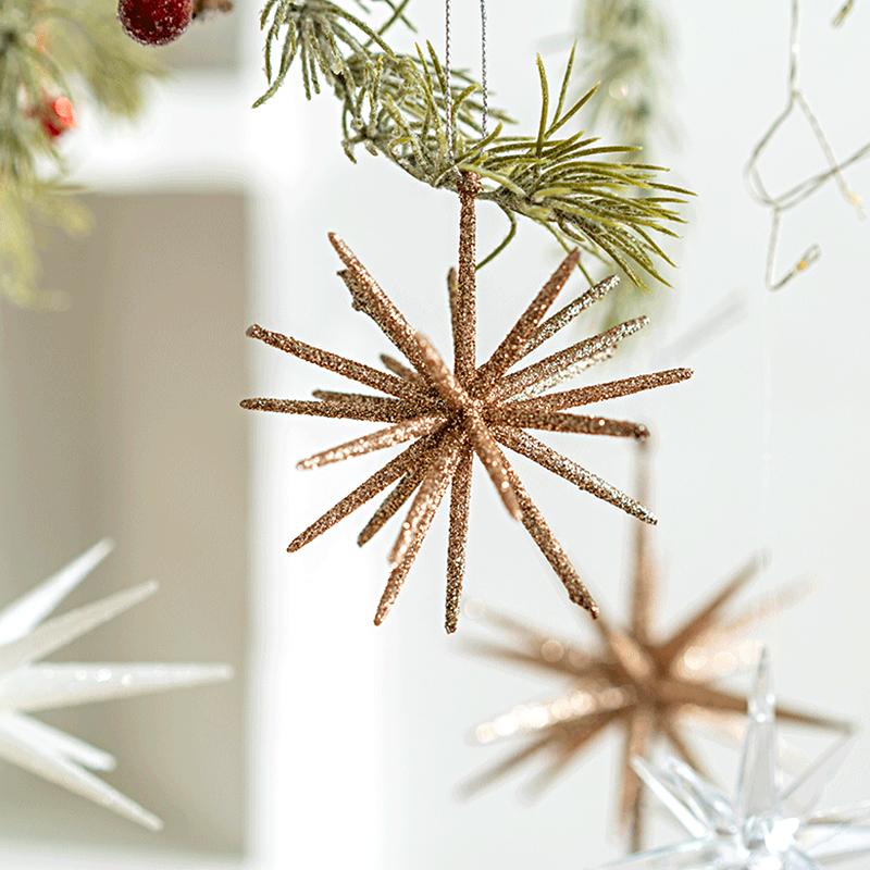 5 шт. подвеска в виде звезды на рождественскую елку, ярко сияющая, рождественские украшения, сверкающая звезда