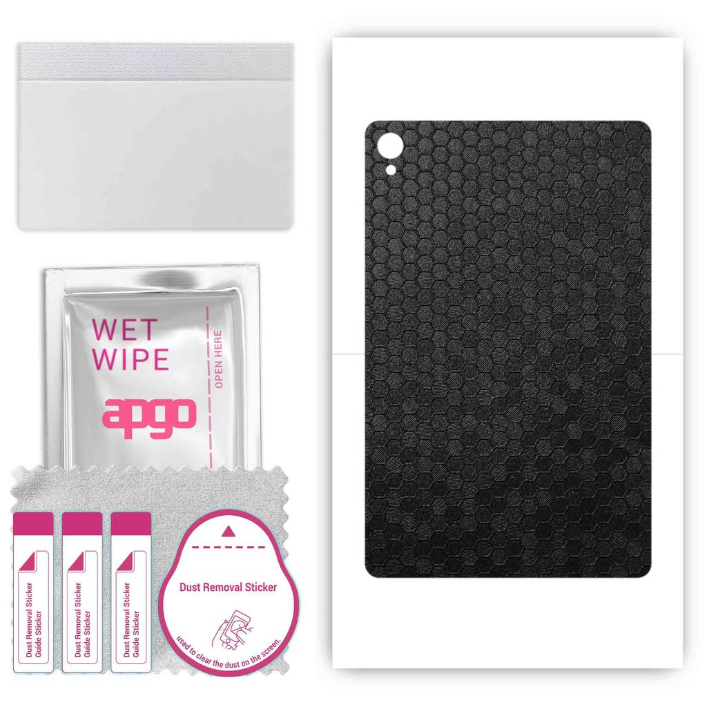 apgo Skin Sticker Film Foil Vinyl for the BACK Compatible with Lenovo Tab P11 Plus, Scratch-resistant, Easy To Install - Black Honeycomb
