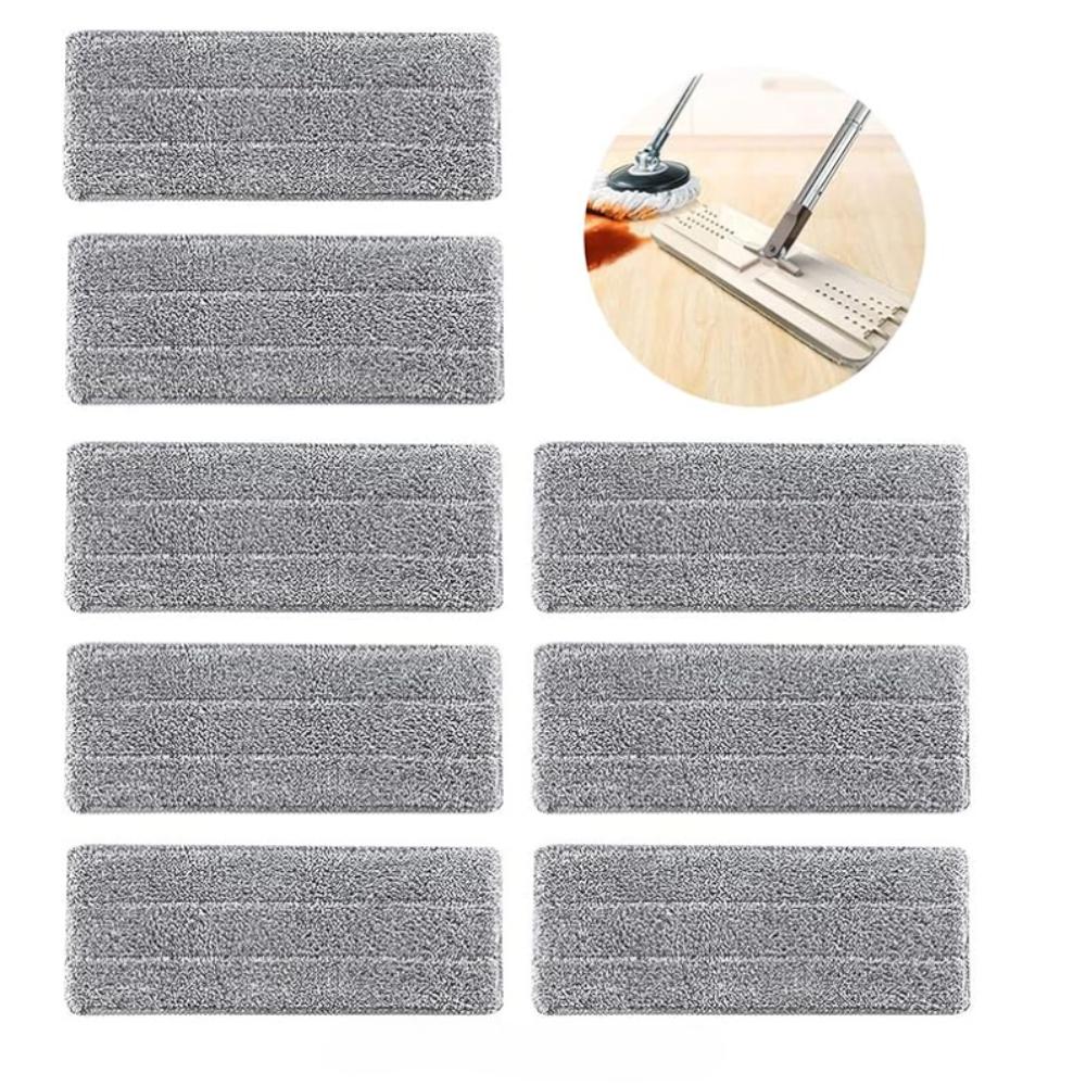 Wiper Replacement Cover 8 Pieces Microfiber Pads Flat Washable Suction Mop Pad Hair Removal Wipe For Most Floor Types Machine Washable
