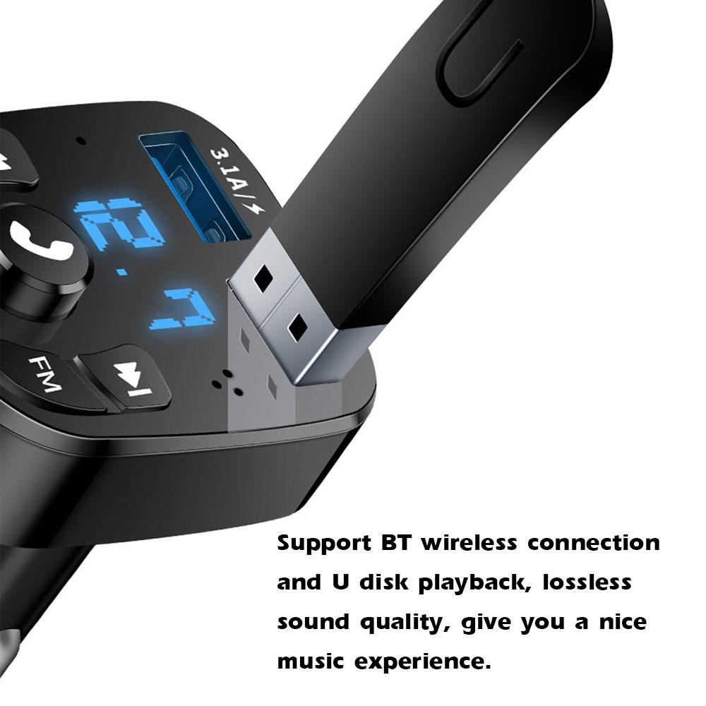 Car MP3 Player Wireless FM Transmitter Stereo Dual USB Port Car Support Hands- Calling USB Flash Drive Voltage Display