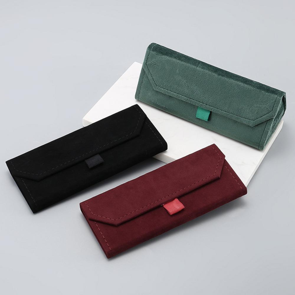 European Hot Velvet Triangle Folding Glasses Women Case Elegant Sunglasses Case Men Soft Noble Reading Glasses Box Eyewear Cases