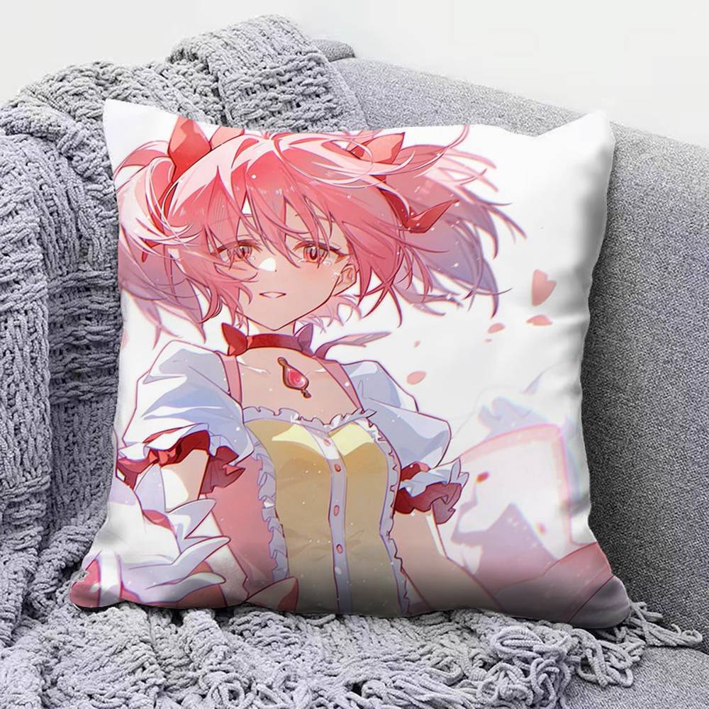 Madoka Kaname Anime Girl Puella Magi Madoka Magica Pillow Covers, Home Sofa Cushion Covers And Aecorative Custom