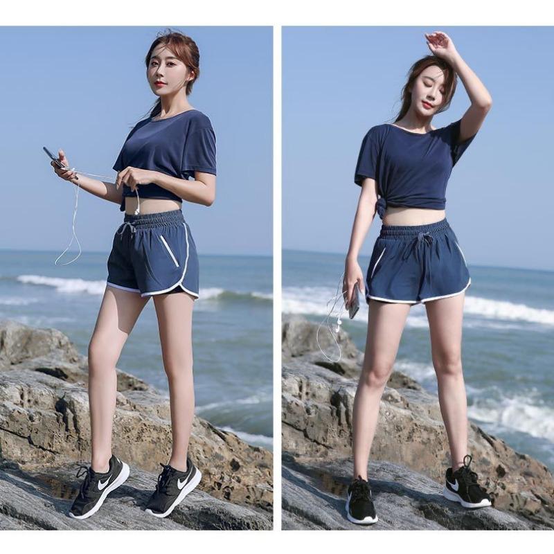 Шорты для йоги больших размеров, женские свободные летние быстросохнущие спортивные штаны для фитнеса, антибликовые брюки с высокой талией для верхней одежды, брюки для бодибилдинга