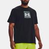 Under Armour Logo Print Crew Neck Short Sleeve T-Shirt Men Tops Black 1379110-001