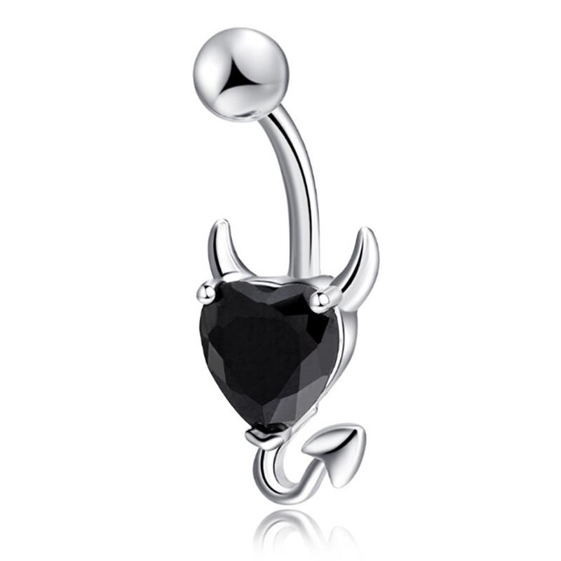 Пирсинг пупка Кольцо для пупка Сердце Спираль Дьявол