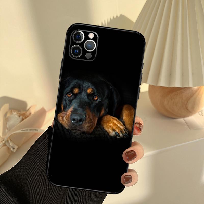 Чехол для телефона с изображением ротвейлера для iPhone 17 16 15 14 13 11 12 Pro Max 13 mini 15 16 Plus 16e 17 Air Cover Funda