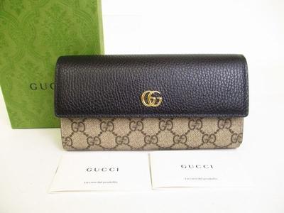 Оригинальный длинный кошелек Marmont G из черной кожи с клапаном, длинный кошелек #a206 Открытая коробка