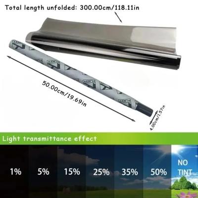 3M×50см Черная пленка для тонировки окон автомобиля и дома 1%-70% VLT УФ-защита от солнца Теплоизоляция Приватность Солнцезащита Наклейка на стекло