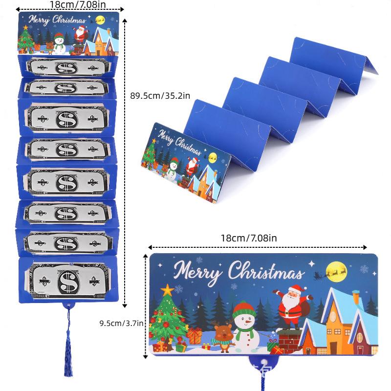 2 шт. Праздничный красный конверт 10-слотовый Рождественский мешочек для денег и зажим для подарочной карты Идеально подходит для Рождества, дней рождения и Дня благодарения