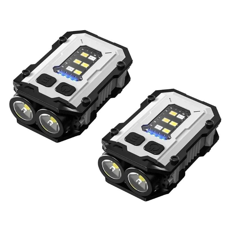Super Bright Powerful Pocket Torch Light, Multifunctional Magnetic COB LED EDC Mini Keychain Flashlight USB Rechargeable for Outdoor Emergency