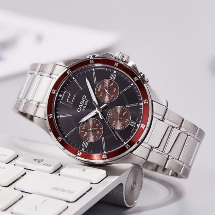 Casio Стандартная серия Серия платьев Стальное сердце Кварцевый механизм Ремешок из нержавеющей стали Мужские часы Черный MTP-1374D-5A