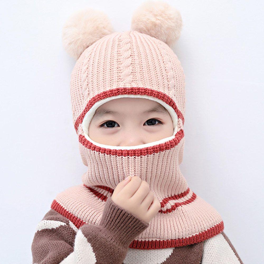 Маска-шапка Зимняя теплая детская шапка-бини Мультяшная шапка-балаклава Детская вязаная шапка Защита шеи и лица