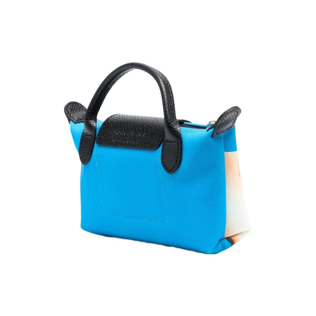 New LONGCHAMP ToilerPaper Collaboration Recycled Polyester Canvas Tote Bag Shopping Bag Handbag Regular Women's Blue 34175TPC127