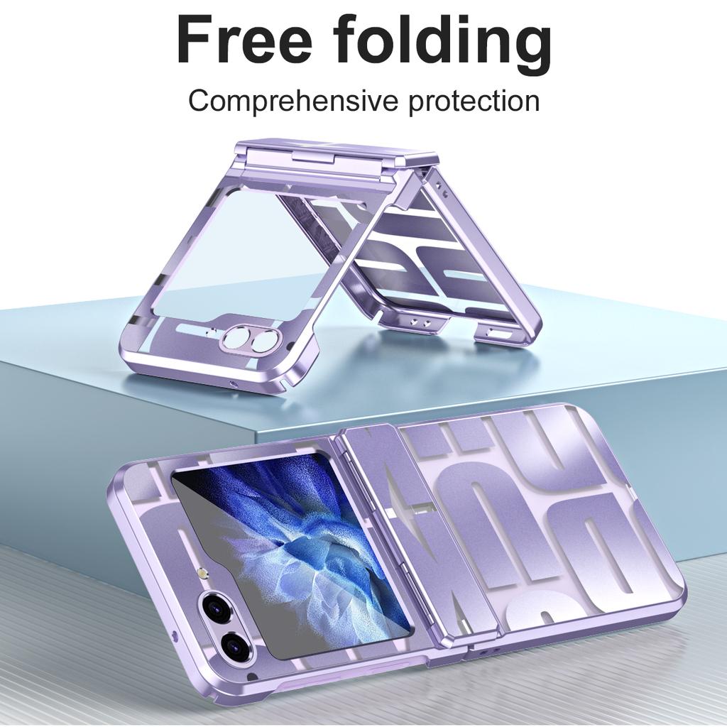 Transparent Hinge Case For Samsung Galaxy Z Flip 6 5 4 3 Lovely Full-wrap Drop-proof Cover For Galaxy Z Flip6 Flip5 Flip4 Flip3