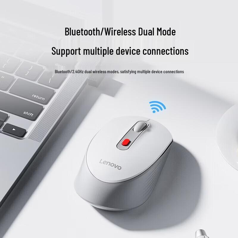 Lenovo Беспроводная Bluetooth-мышь M28 с двойным режимом, перезаряжаемая