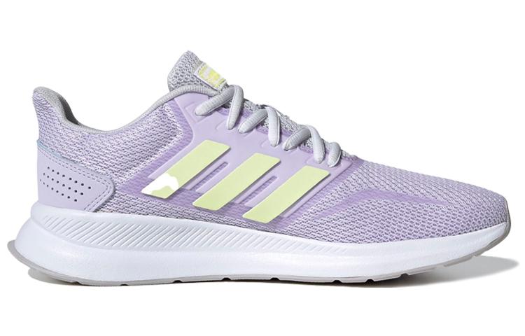 adidas Neo Runfalcon Винтажная сетка Нескользящие Низкие Повседневные Беговые Кроссовки Женские Светло-фиолетовый Желтый EG8632
