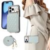 Кожаный кросс-боди ремешок чехол для телефона для IPhone 17 Air 16 15 14 13 12 11 Pro Max XS XR 8 7 Plus с держателем для карт кошелек на молнии