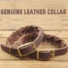 Soft Braided Dog Collar Heavy Duty Puppy Neck Strap Reusable Leather Dog Collar  Outdoor