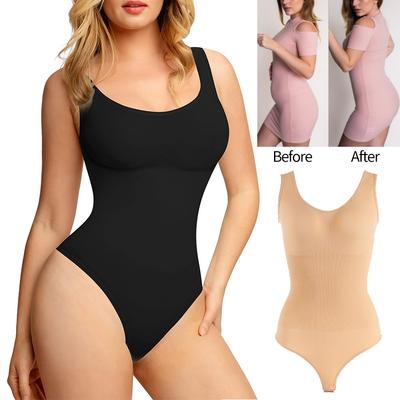 Корректирующее белье для женщин Стринги Боди Тренажер для талии Формирователь всего тела Нижнее белье для похудения Купальники с контролем живота Топы Бесшовный комбинезон со стрингами