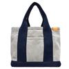 Tote Wide Lunch Side for Women X [Gisele] Bag, Small, Canvas, Lightweight, Divider, Self-standing, Gusset, Handbag, Bag, Bag, Simple, (gray Navy)