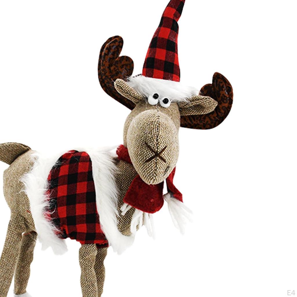 Рождественский олень кукла украшения мультфильм олень рождественская фигурка стоя плюш для