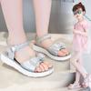 Сандалии для девочек с бантом, студенческая пляжная обувь принцессы для девочек на мягкой подошве