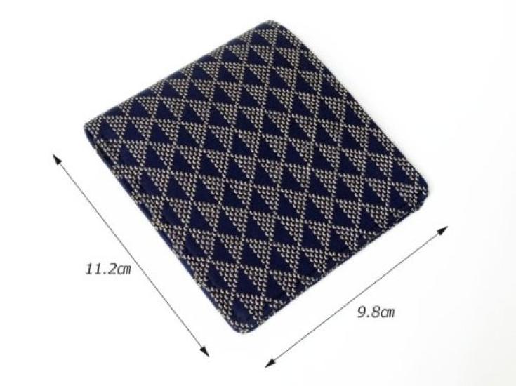 Кошелек бифолд Inden 2003 Отделение для купюр C Синяя оленья кожа x белая лакировка Узор «Волновая чешуя» [Indenya]