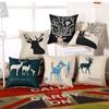 45x45cm Cotton Linen Sofa Cushion Cover Vintage Cartoon Animal Flower Printed Living Room Decorative Pillow Case