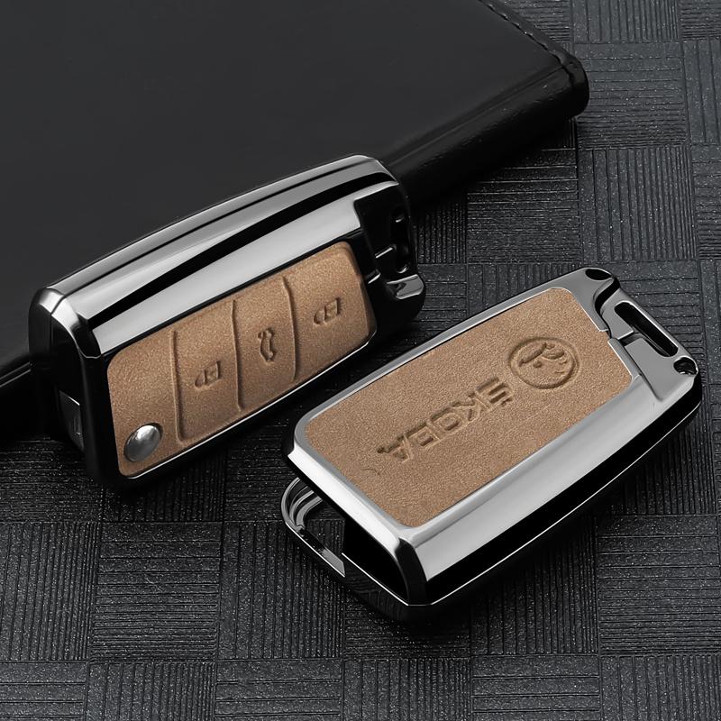 HQKI8 Car Remote Key Fob Case Cover Shell For Skoda Octivia Superb Fabia 1 2 Octavia a7 RS Superb Rapid Yeti Karoq Vision Accessories