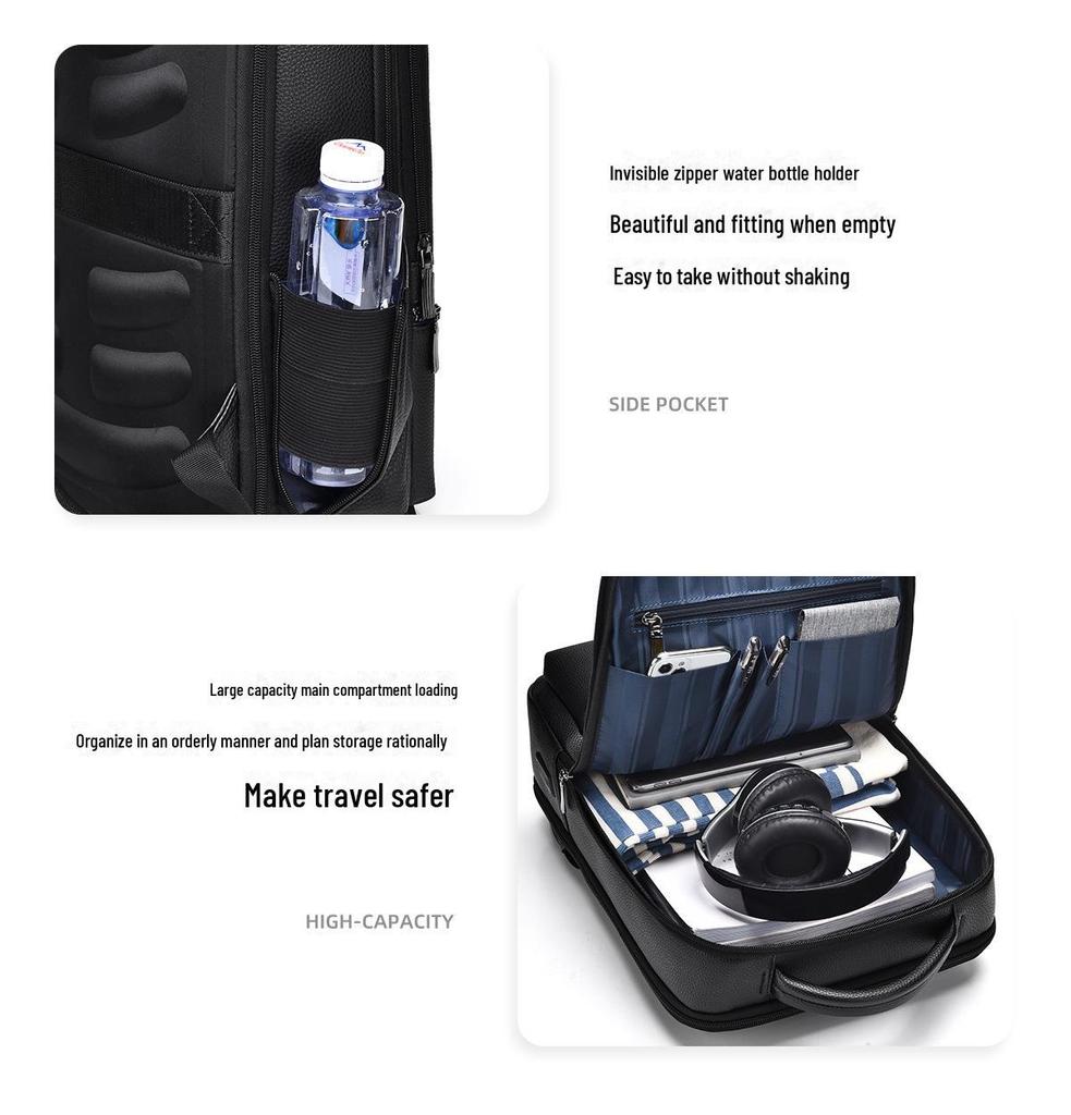 2024 Мужской многофункциональный деловой и дорожный рюкзак: Большая вместимость, для поездок на работу и отдыха, двухплечевая конструкция для ноутбуков и предметов первой необходимости