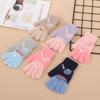 Детские перчатки Зимние детские перчатки из утолщенной шерсти с начесом Мультяшные перчатки с крокодилом на пальцах
