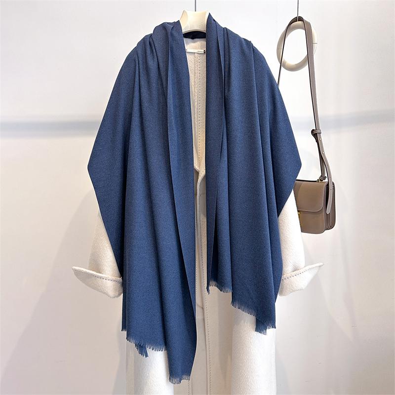 Luxury Winter Cashmere Scarf Women Solid Handkerchief Warm Pashmina Female Shawl Tassel Wrap Soft Pareo Bufanda Scarves Stole