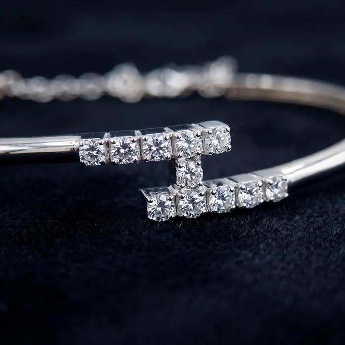 Silver 925 Bertot Cubic Bangle Silver Bracelet