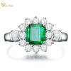 Винтажное 100% стерлинговое серебро 925 пробы с изумрудом и драгоценными камнями, свадебное помолвочное бриллиантовое кольцо из белого золота, ювелирные изделия оптом