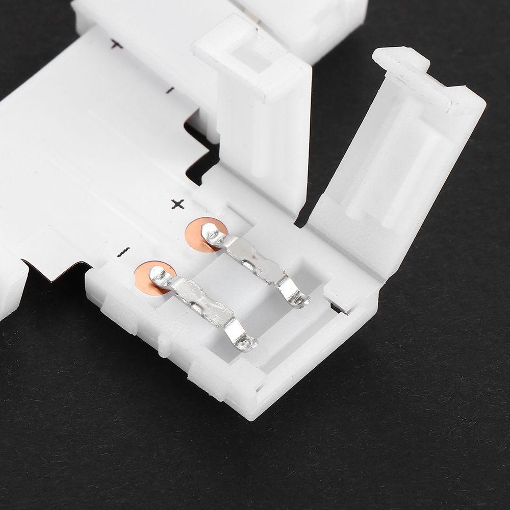 1/5/10Pcs New Clip-on Coupler Solderless 2Pin PCB LED Strip Connector 8mm 10mm