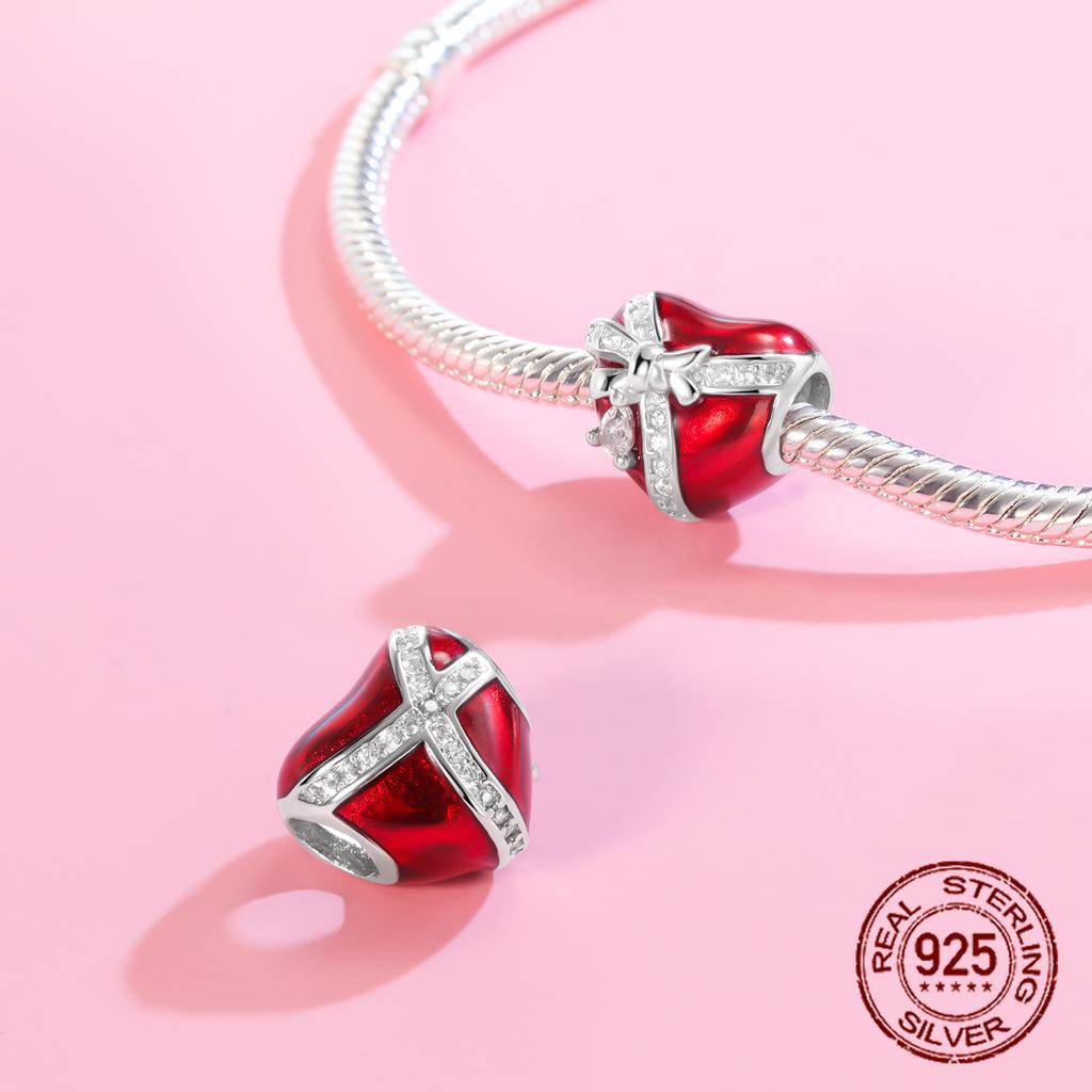 Шармы Бусины Серии Красного Цвета Медь Кровь Сердце Любовь Машина Клубника Фрукты Подвеска Подходят Оригинальному Браслету-Бэнглу DIY Ювелирные Изделия