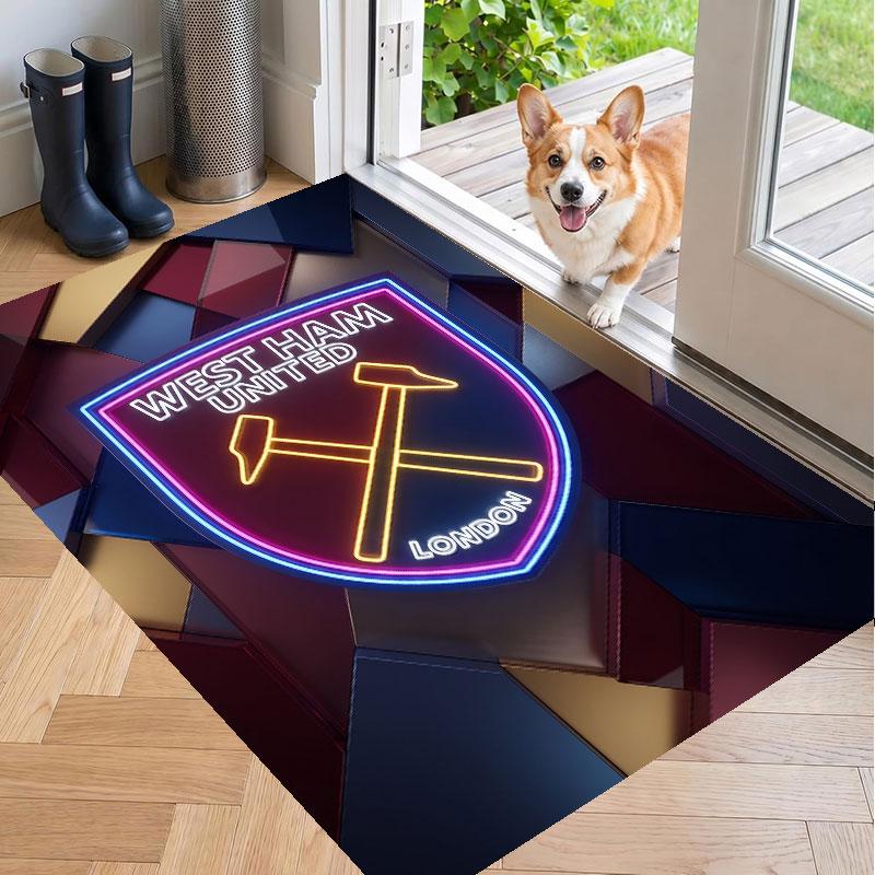 Soft Floor Carpet West Ham United Football Pattern Area Rug Decorative Mat For Home Room Decoration