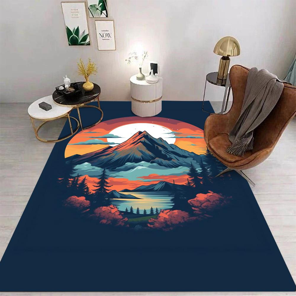 Landscape Carpet Cartoon Living Room Bedroom Kitchen Sofa Table Balcony Rug Non-slip Washable Mat Exquisite Ornaments