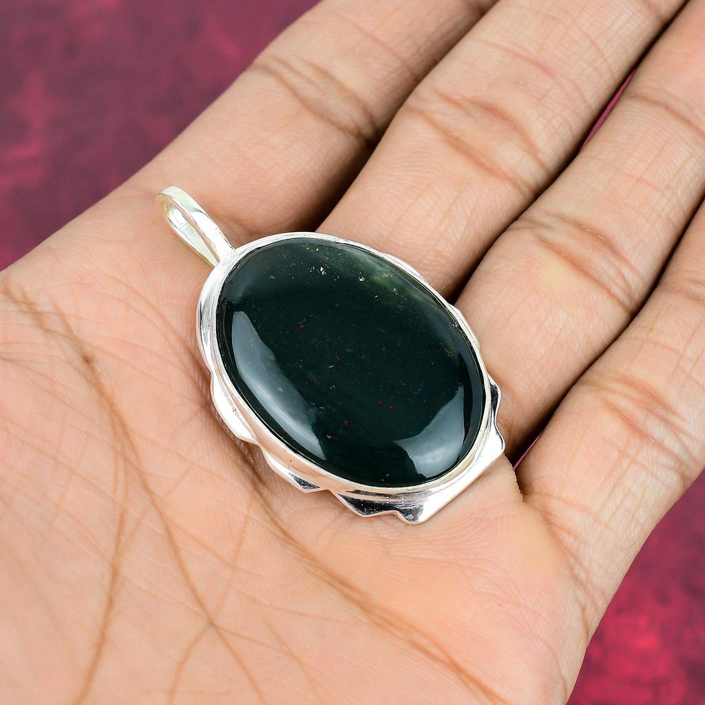 Подвеска из мохового агата, ювелирные изделия из драгоценных камней, подвеска из стерлингового серебра 925 пробы, подарок для женщин, подвеска ручной работы