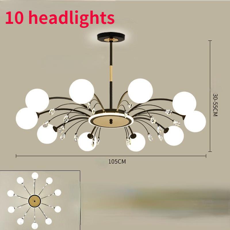 Nordic LED Chandeliers Indoor Glass Living Room Dining Bedroom Lighting Modern Hanging Ceiling Copper Lamp