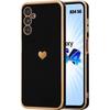 Case - BOOLING - for Samsung Galaxy A54 5G - Heart Pattern - Anti-Scratch - Flexible Black TPU