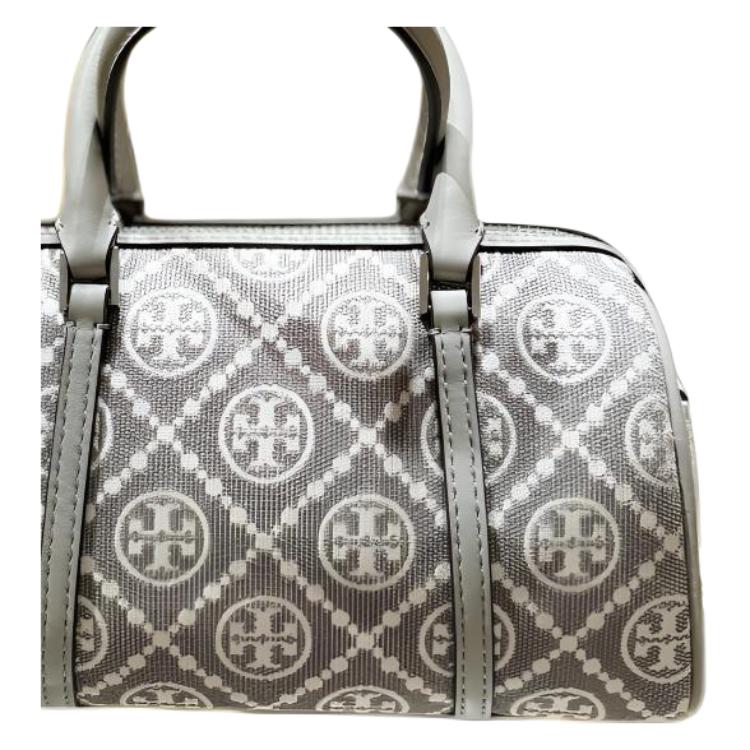 Tory Burch T Monogram Multifunctional Cylinder Bag Women Shoulder Bag Gray 178741-020